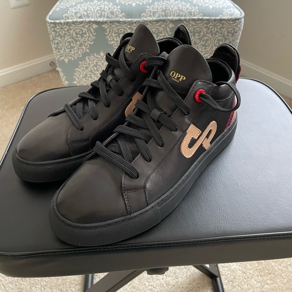OPP France Men’s Black Hi-Top Sneakers size 8 NWOB - Picture 2 of 8